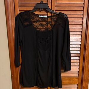 Maurices Black Lace Accent Blouse